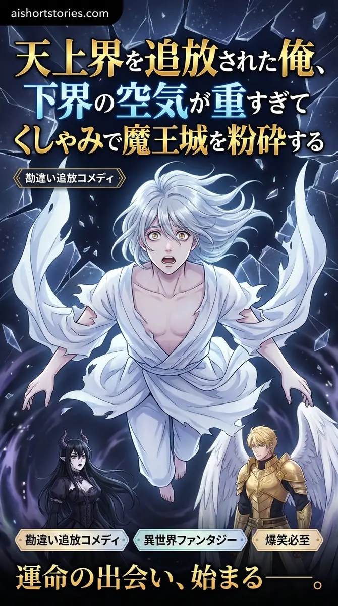 天上界を追放された俺、下界の空気が重すぎてくしゃみで魔王城を粉砕する