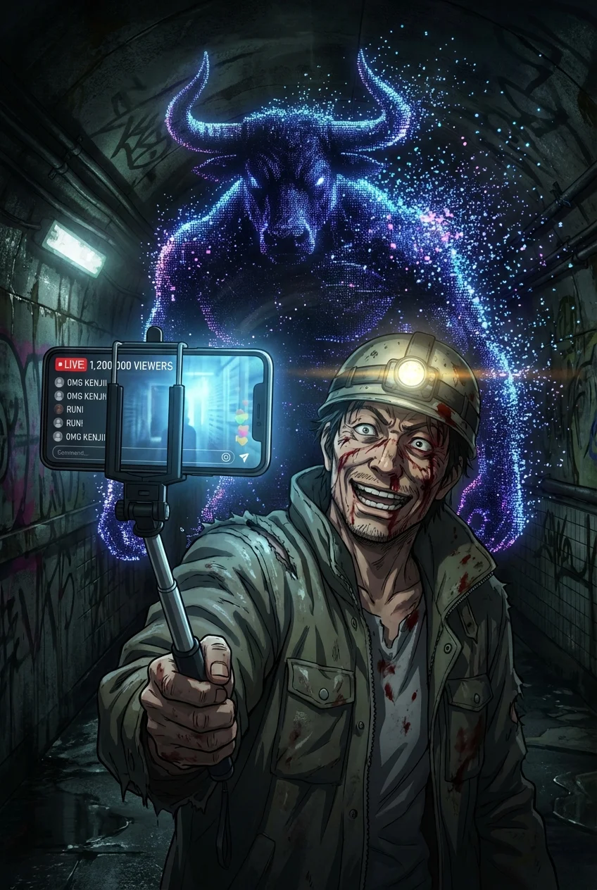 死にかけ配信、同接100万人。～承認欲求がダンジョンを喰らう時～